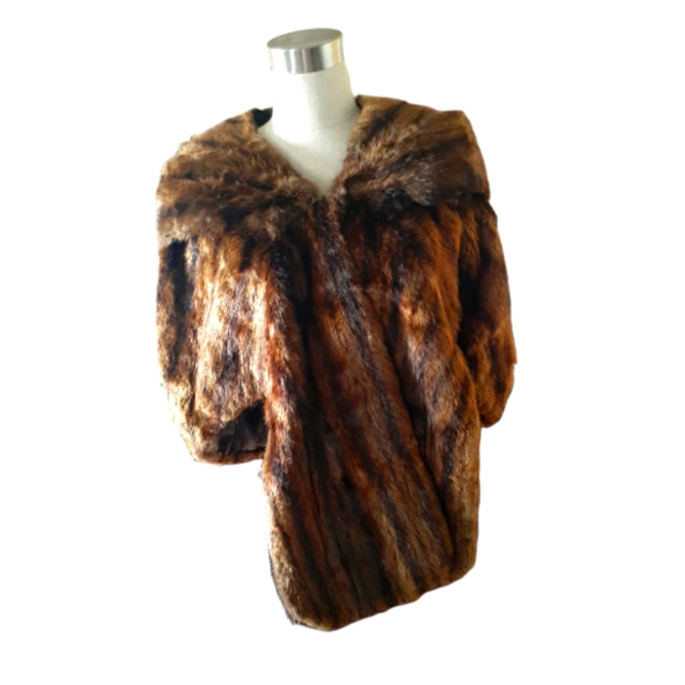*Vintage* THE MIDGET FUR SHOP Dazzling Dawn Auth Mink Stole Winter Shoulder Wrap